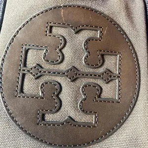 Tory Burch Distressed Navy Canvas Leather Tote Satchel Bag Vintage Look thumbnail 4