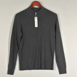 Arach Cloz Cozy Cloud Minimalist Mock Neck Knit Sweater Charcoal Gray Small‎ NWT thumbnail 2