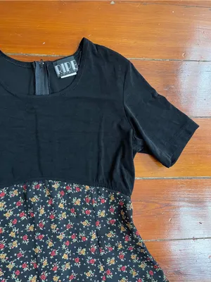 Vintage Y2K 90s RIPE Clothing Ditsy Floral Babydoll Mini Dress USA Sz M 💚🎀 thumbnail 10