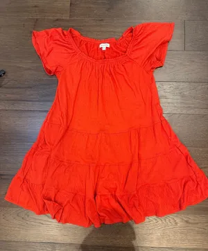 Max Studio Bright Red Tiered Mini Casual Dress Size XS - C31-061 thumbnail 1