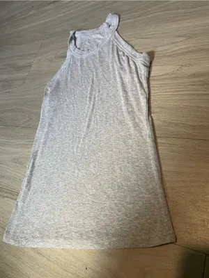 Light Gray Ribbed Halter Neck Tank Top thumbnail 1