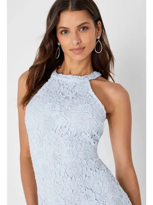 NWT Lulus Love Poem Light Blue Lace Mini Dress - Size: Small thumbnail 11