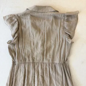 Emma &‎ Michele Shirt Dress Womens Medium Tan Flutter Sleeve Tiered Boho thumbnail 7