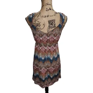 Sleeveless‎ Dress Chevron Print V-Neck Casual Summer Dress Size Unknown thumbnail 2