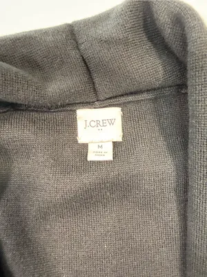 J. Crew 100% Cotton Black Open-Front Knit Cardigan thumbnail 5