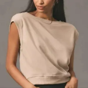Anthropologie, New, Maeve Tan Bow Back Balletcore Muscle Tee Shirt, Size XL thumbnail 3