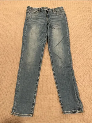 American Eagle Next Level Stretch Skinny Jeans - Blue Wash - Size 10 Long thumbnail 1