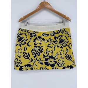 Speedo Swim Skirt Women XL Yellow Floral Board Skirt Hibiscus Print Vintage Y2K thumbnail 5
