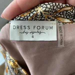 Dress Forum S Brown Floral Maxi Skirt Ruffle High Low Metallic Lurex Boho FS9947 thumbnail 6