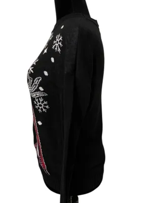 Disney Nightmare Before Christmas Jack Sally Sweater Unisex Medium Black Knit thumbnail 4