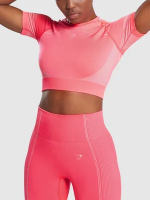 #88 Gymshark Pink Ultra Seamless Crop Top Size S thumbnail 1