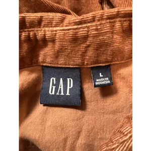 GAP Puff Sleeve Corduroy‎ Mini Dress Size Large Saddle Brown Western Cowgirl thumbnail 5