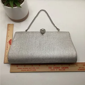 Vintage silver sparkle clutch with decorative clasp thumbnail 9