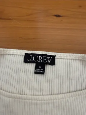 J. Crew Off-White Ribbed Tank with Ruffle Sleeves thumbnail 2