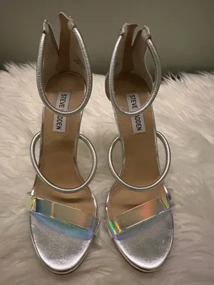 Holographic Iridescent Steve Madden Silver Heel thumbnail 5