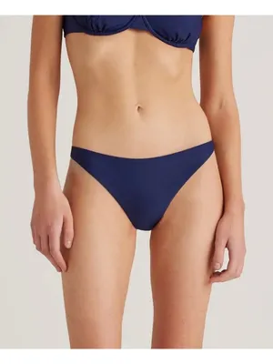 NWT Quince Italian Low-Rise Bikini Bottom in Deep Navy - Size: Medium thumbnail 1