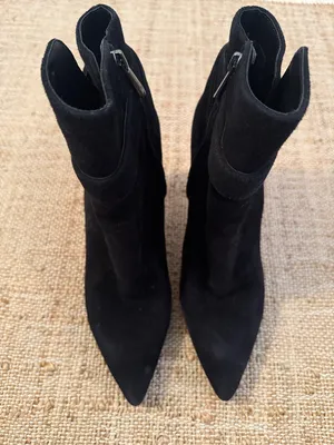 Sam Edelman Rita Block Heel Suede Boot Size 8 Black thumbnail 3