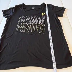 MLB Pittsburgh Pirates Campus Life Womens Large Black Fitted Short‎ Sleeve Shirt thumbnail 9