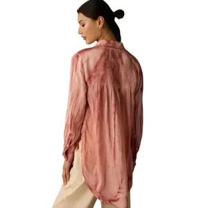 Pilcro Liquid Button Down shirt Coral size L thumbnail 2