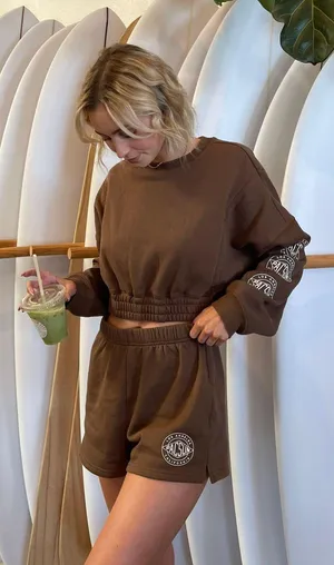 PacSun Brown Shorts And Cropped Sweater Set thumbnail 1