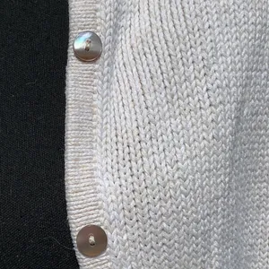LL Bean Womens Cream White Cotton Shaker Stitch Cardigan Sweater Medium 245208 thumbnail 2