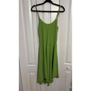 See You Monday Midi Dress Cowl Neck Lime‎ Green Textured Spaghetti Strap XL thumbnail 4