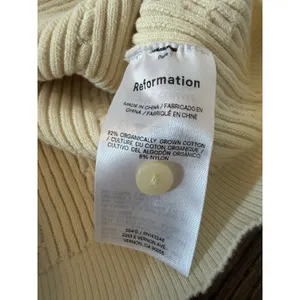 REFORMATION Natalie Cable Stich Cardigan Sweater In Lemon Icing XS NEW READ thumbnail 7