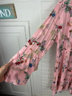 Scoop Pink Floral Wrap Dress Size XL 16-18 thumbnail 5