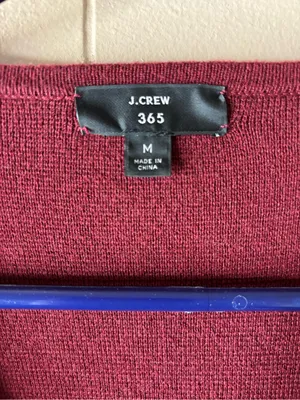 J. Crew Cardigan Sweater Long Open Front Women Medium Red Oversized thumbnail 2
