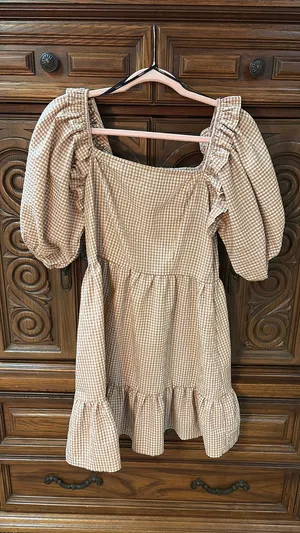 Forever 21 gingham puff sleeve dress thumbnail 2