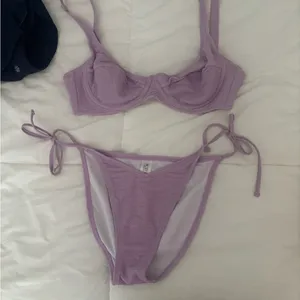 Elegant Purple Satin Bra with Underwire Support Size M thumbnail 1