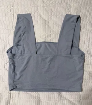 Reformation Jeans Blue Crop Tank Top Women Small Square Neckline thumbnail 2