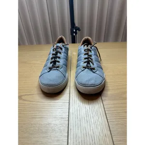 Adidas 7.5 Gray Canvas Sneakers Brown Accents Casual Stylish Footwear Mens thumbnail 5
