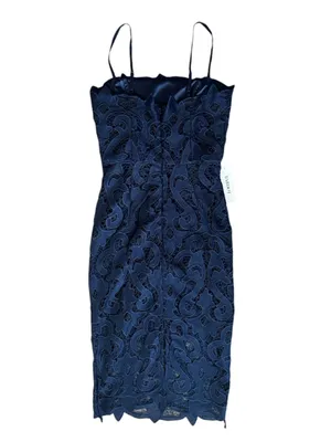 Bardot Women’s Lina Navy Lace Column Shift Square Neck Midi Dress Size 2 NWT thumbnail 8