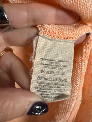Free People Linen Blend High Low Orange Top Size Large thumbnail 9