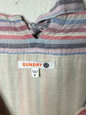 Sundry x Anthropologie Luna Striped Tiered Maxi Dress Beachy Vacation Resortwear thumbnail 9