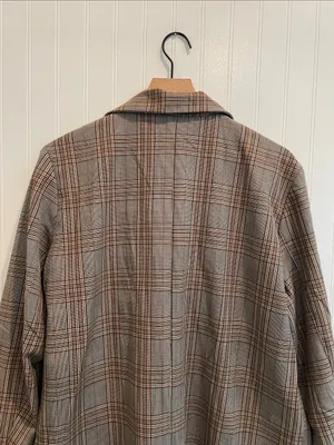 POL Oversized Single Breasted Button Plaid Boyfriend Blazer Relaxed Size M thumbnail 7
