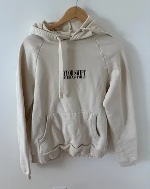 Taylor Swift The Eras Tour Official Beige Graphic Hoodie Sweatshirt XS thumbnail 1