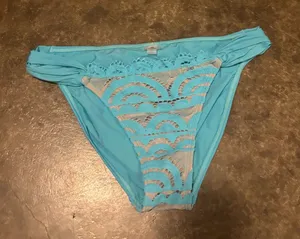 Blue PilyQ Bikini Lace Bottoms thumbnail 1