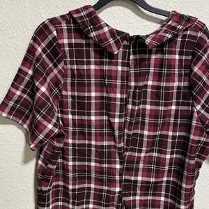 PIPHANY NWT Womens Plaid Peter Pan Collar Short Sleeve Zipper Dress medium‎ thumbnail 6