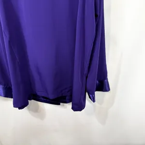 VTG Victoria's‎ Secret Large Pajama Top Purple Satin Trim Double Breasted 1696 thumbnail 6
