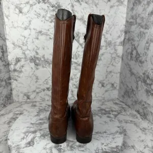 FRYE Womens Vintage Melissa Button Tall Riding Boots Size 7 Brown Cognac Leather thumbnail 5