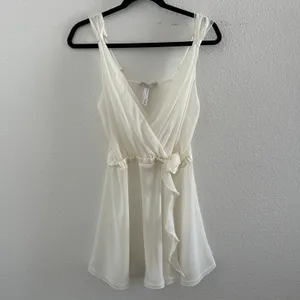 Flora Nikrooz Wedding Sleeveless V-Neck Mini Slip Dress White Medium thumbnail 2
