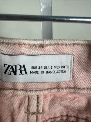X293. Zara High-Rise Pink Denim Cutoff Shorts thumbnail 2