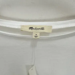 Madewell Puff Sleeve Drop Shoulder Knit Top Cotton Viscose White Small NWT thumbnail 9