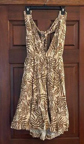 House of Harlow, 1960 leaf print linen blend tie back sundress thumbnail 1
