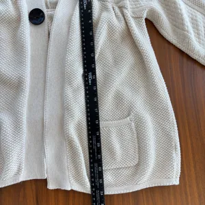 Eight Eight Eight Cardigan M Cream Knit Single Button Pocket Y2K Coastal Grandma thumbnail 5