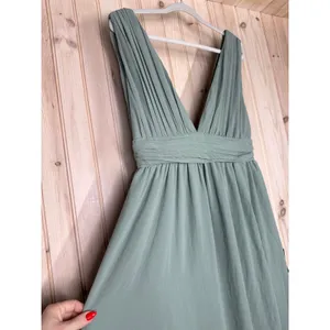 NWT Lulus Heavenly Hues Sage Brush Maxi Dress Wedding Bridesmaid Gala Size L thumbnail 4