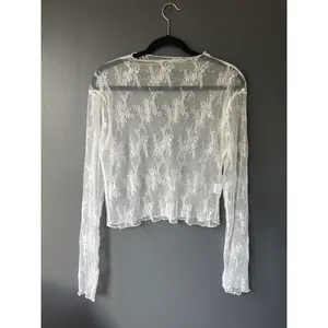 White Sheer Lace Long Sleeve Top XXL thumbnail 2