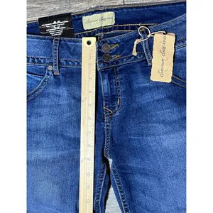 NWT Emerson Edwards Flare Boot Cut Jeans Dark Wash Size 32 Mid Rise Raw‎ Hem thumbnail 8